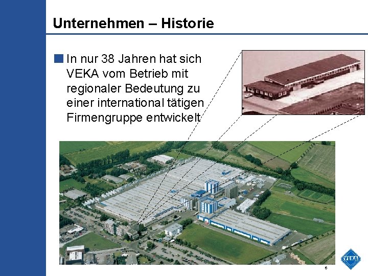 Unternehmen – Historie ■ In nur 38 Jahren hat sich VEKA vom Betrieb mit