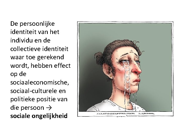 De persoonlijke identiteit van het individu en de collectieve identiteit waar toe gerekend wordt,
