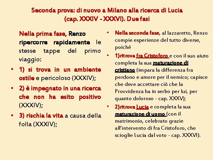 Seconda prova: di nuovo a Milano alla ricerca di Lucia (cap. XXXIV - XXXVI).