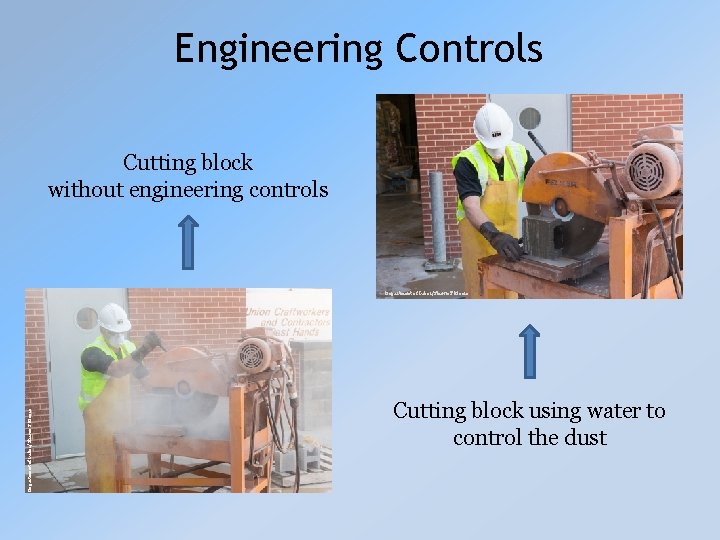 Engineering Controls Cutting block without engineering controls Department of Labor/Shawn T Moore Cutting block