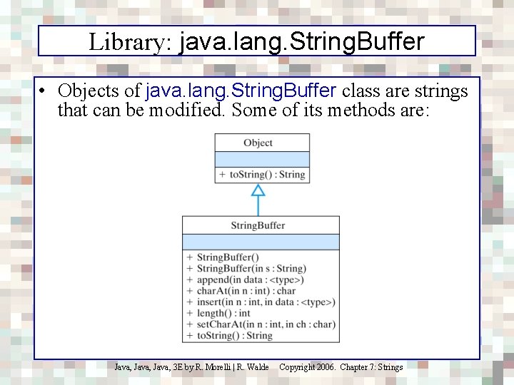 Library: java. lang. String. Buffer • Objects of java. lang. String. Buffer class are