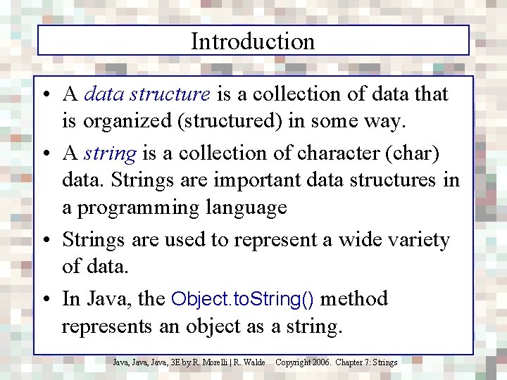 Introduction • A data structure is a collection of data that is organized (structured)