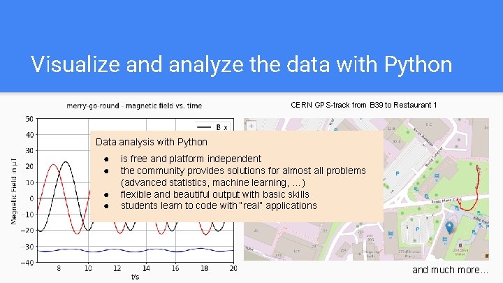 Visualize and analyze the data with Python CERN GPS-track from B 39 to Restaurant