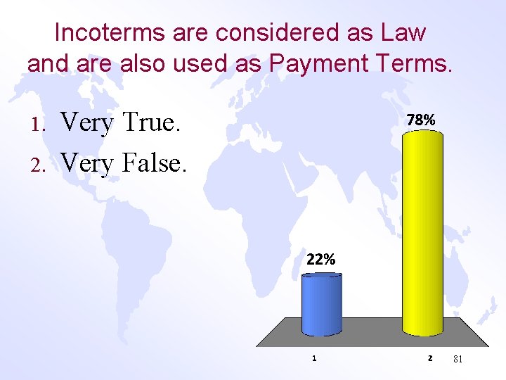 Incoterms are considered as Law and are also used as Payment Terms. 1. 2.