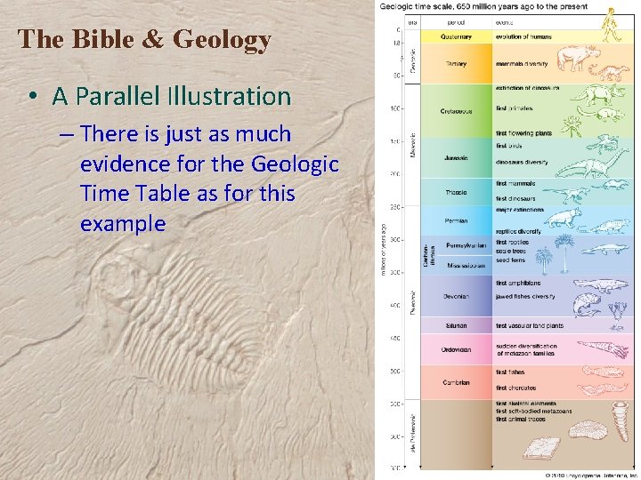 The Bible & Geology • A Parallel Illustration – There is just as much