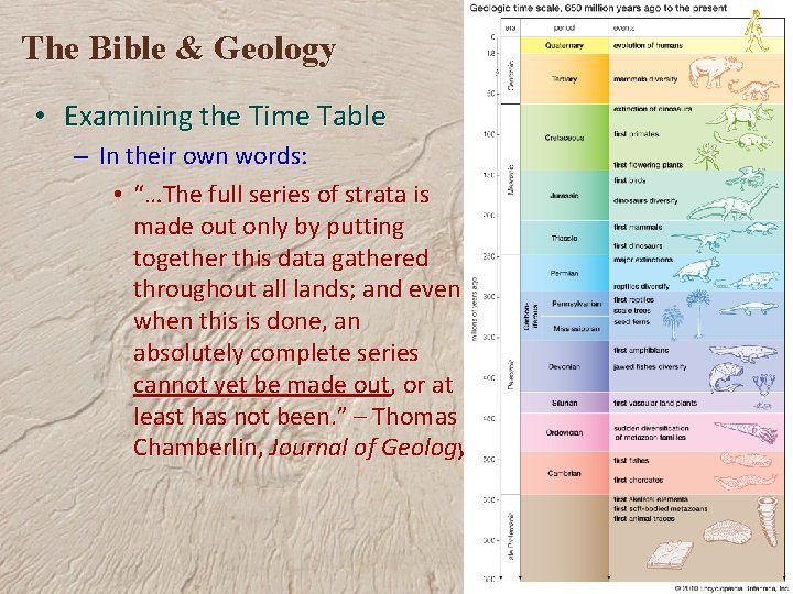 The Bible & Geology • Examining the Time Table – In their own words: