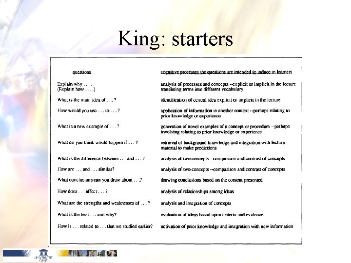 King: starters 