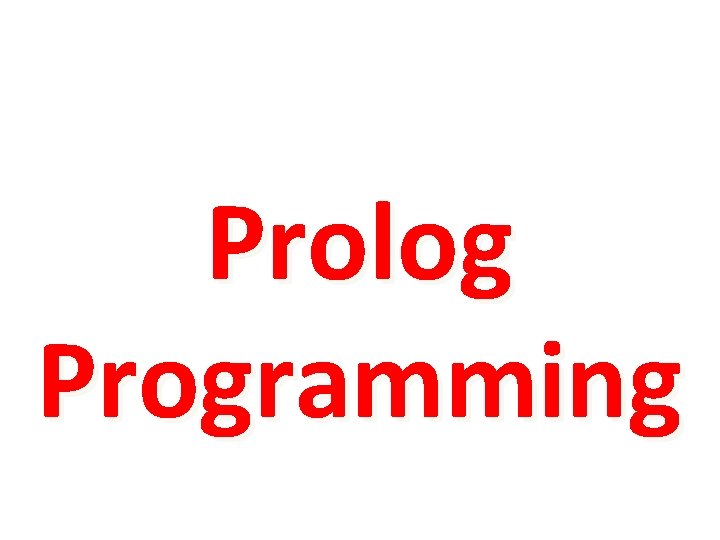 Prolog Programming 