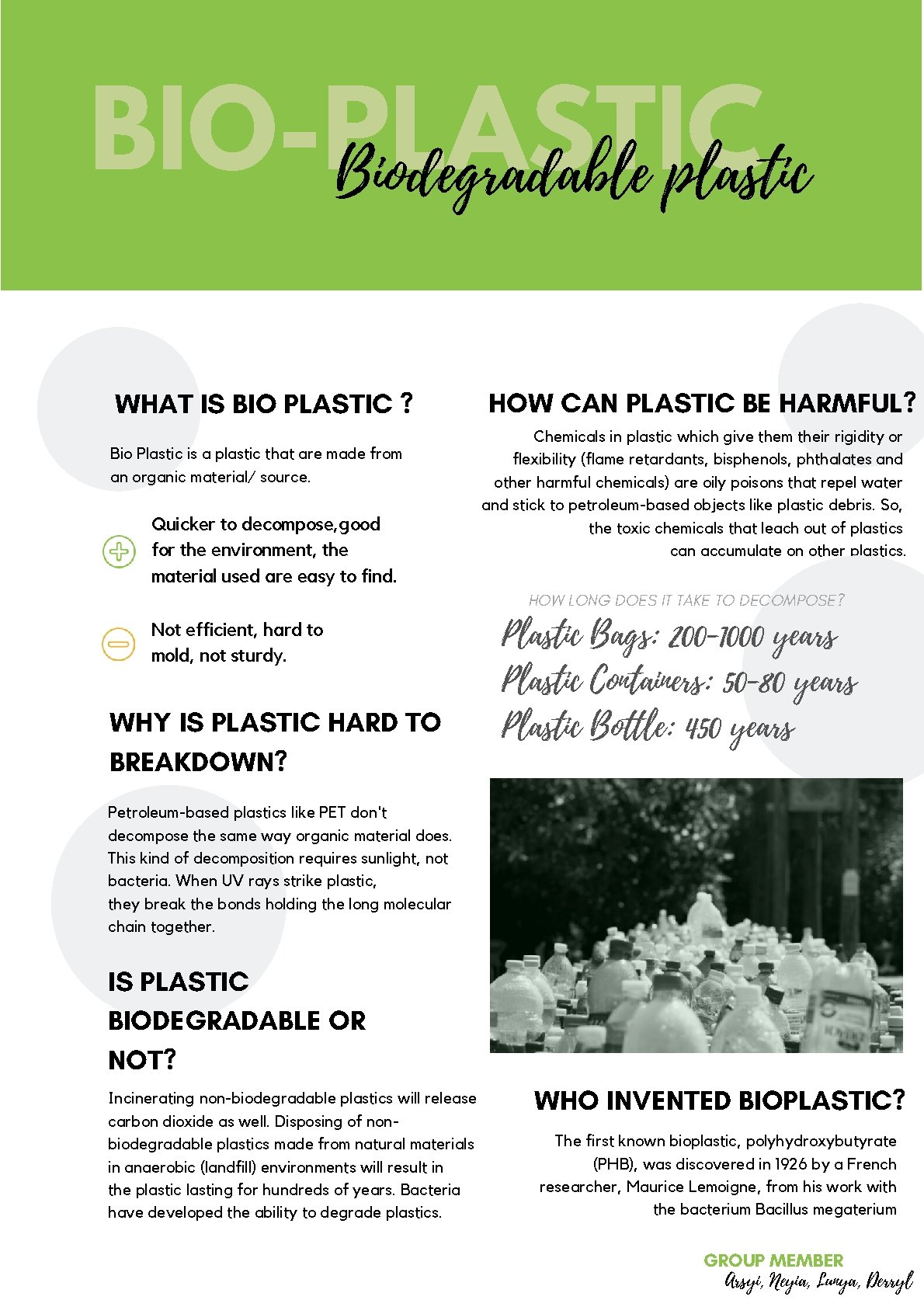 BIO-PLASTIC Biodegradable plastic WHAT IS BIO PLASTIC ? Bio Plastic is a plastic that