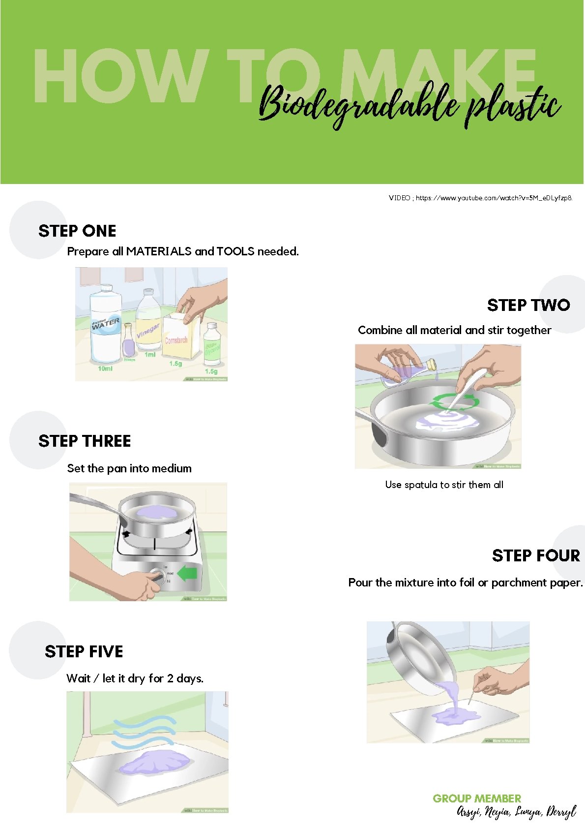 HOW TO MAKE Biodegradable plastic VIDEO ; https: //www. youtube. com/watch? v=5 M_e. DLyfzp