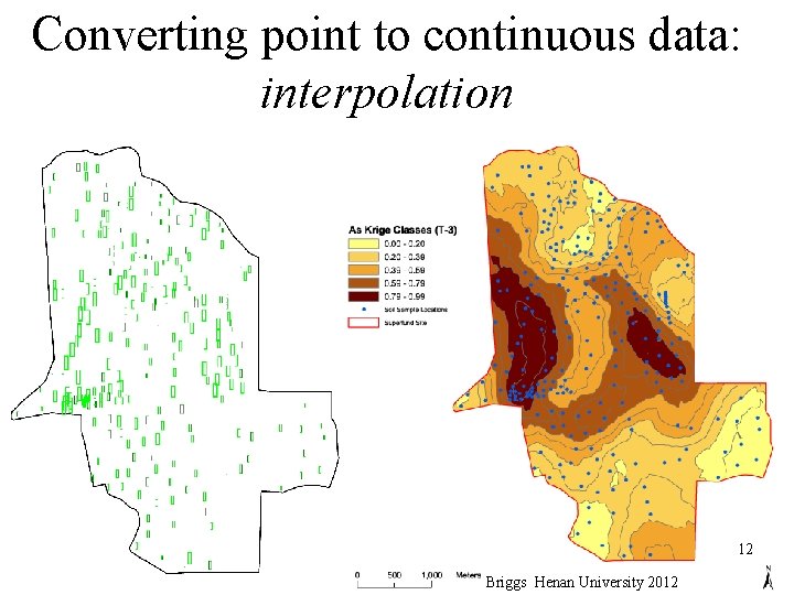 Converting point to continuous data: interpolation 12 Briggs Henan University 2012 