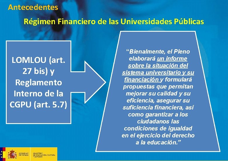 Antecedentes Régimen Financiero de las Universidades Públicas LOMLOU (art. 27 bis) y Reglamento Interno Antecedentes Régimen Financiero de las Universidades Públicas LOMLOU (art. 27 bis) y Reglamento Interno
