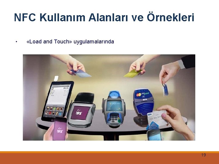 NFC Kullanım Alanları ve Örnekleri • «Load and Touch» uygulamalarında 19 