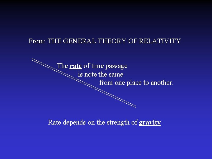 From: THE GENERAL THEORY OF RELATIVITY The rate of time passage is note the