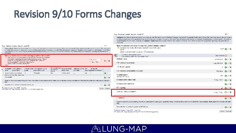 Revision 9/10 Forms Changes 