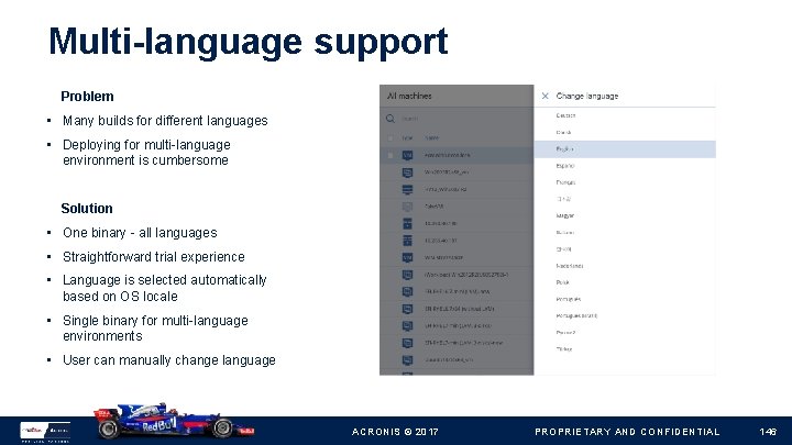 Multi-language support Problem • Many builds for different languages • Deploying for multi-language environment