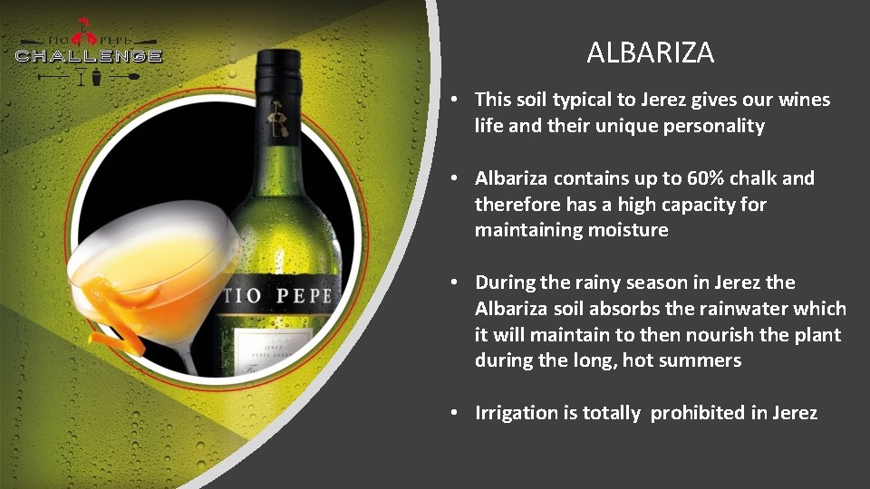 ALBARIZA • This soil typical to Jerez gives our wines life and their unique
