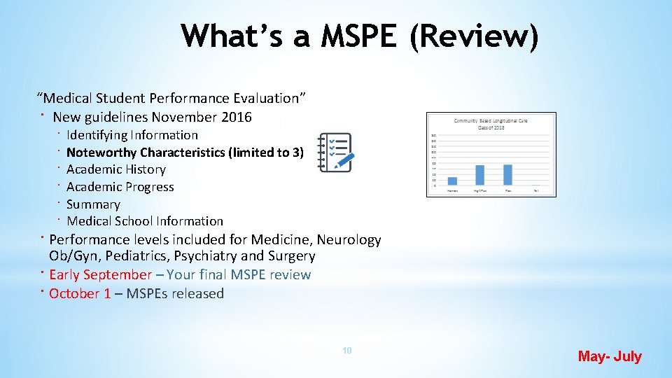 What’s a MSPE (Review) “Medical Student Performance Evaluation” ∙ New guidelines November 2016 ∙