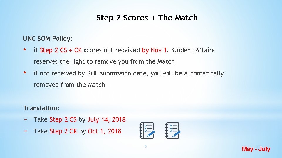 Step 2 Scores + The Match UNC SOM Policy: • if Step 2 CS