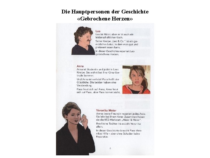 Die Hauptpersonen der Geschichte «Gebrochene Herzen» 