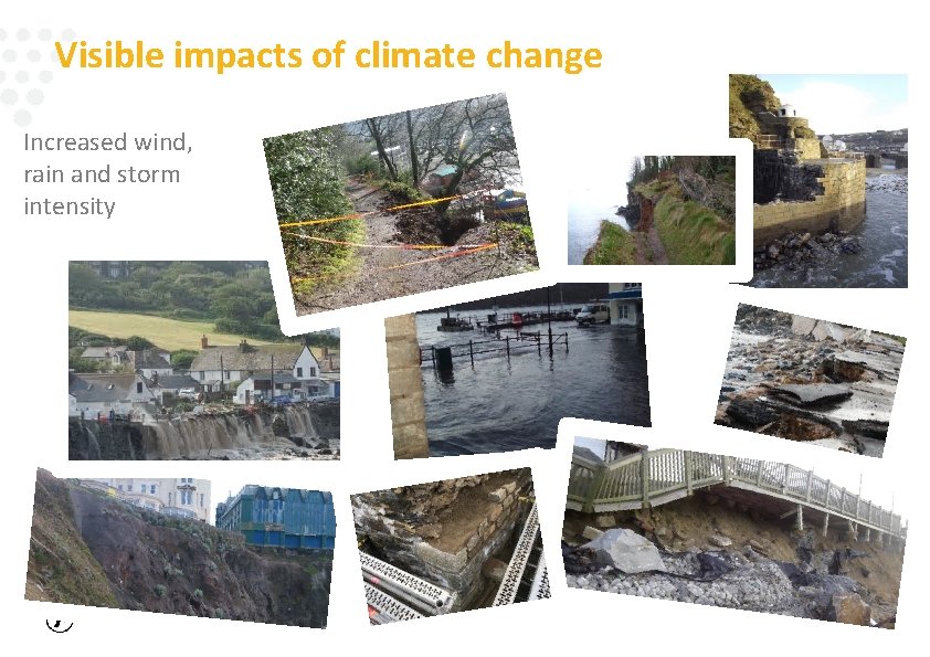 Visible impacts of climate change Increased wind, rain and storm intensity 