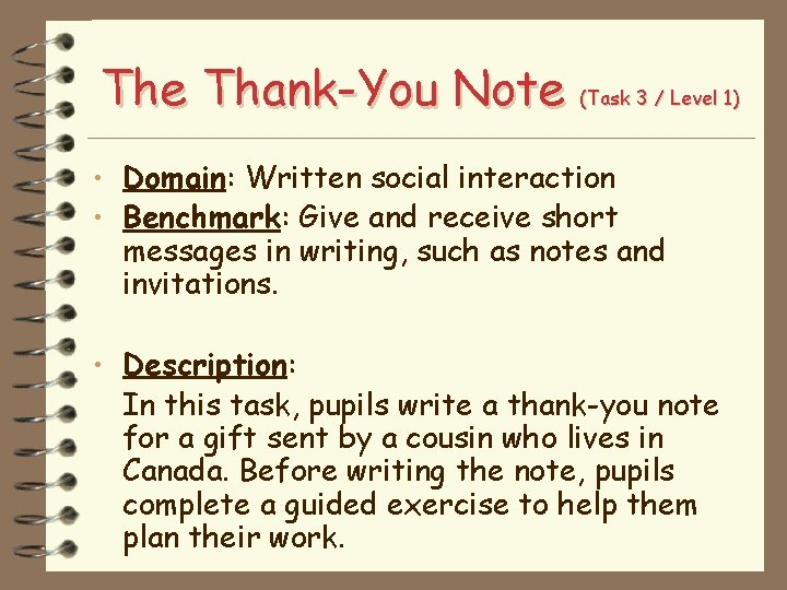 The Thank-You Note (Task 3 / Level 1) • Domain: Written social interaction •