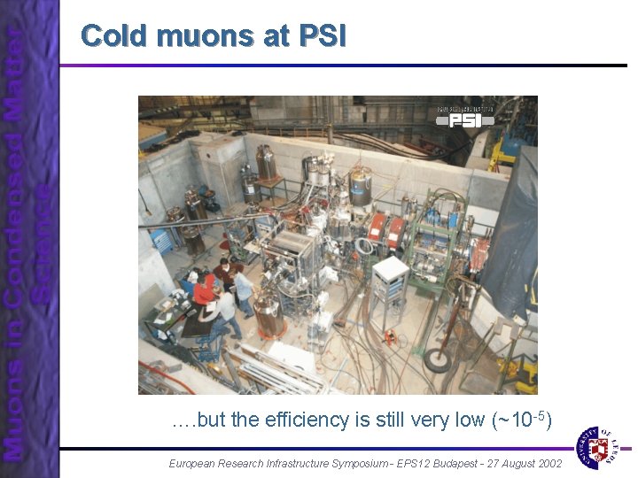 Cold muons at PSI …. but the efficiency is still very low (~10 -5)