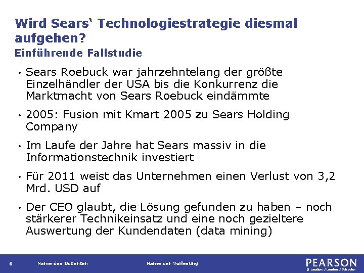 Wird Sears‘ Technologiestrategie diesmal aufgehen? Einführende Fallstudie 6 • Sears Roebuck war jahrzehntelang der