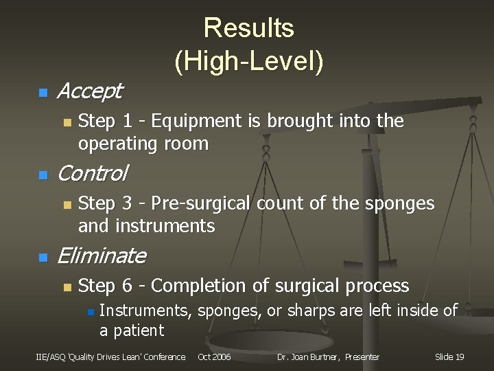 n Accept n n Step 1 - Equipment is brought into the operating room