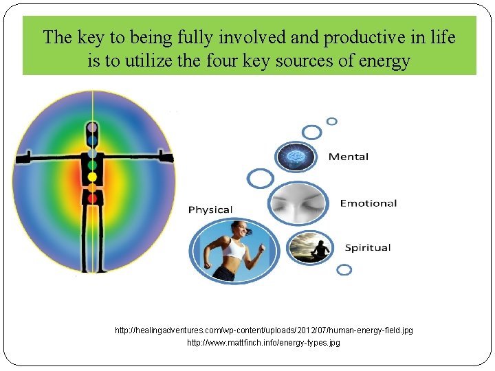 The key to being fully involved and productive in life is to utilize the