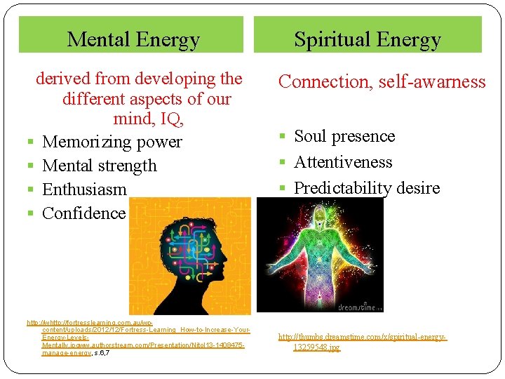 Mental Energy derived from developing the different aspects of our mind, IQ, § Memorizing