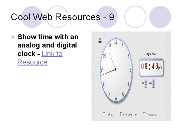 Cool Web Resources - 9 l Show time with an analog and digital clock