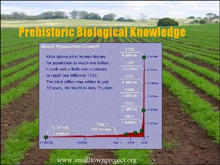 Prehistoric Biological Knowledge www. smalltownproject. org 