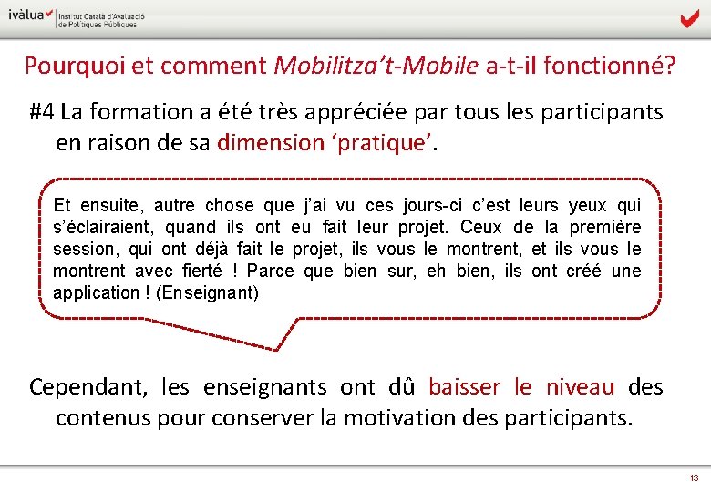 Pourquoi et comment Mobilitza’t-Mobile a-t-il fonctionné? #4 La formation a été très appréciée par