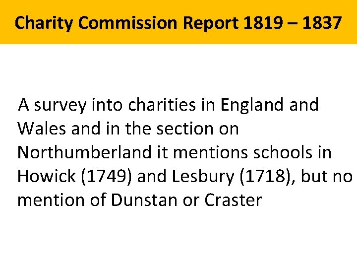 Charity Commission Report 1819 – 1837 A survey into charities in England Wales and