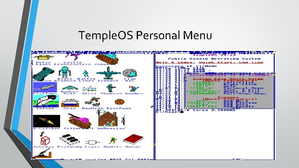 Temple. OS Personal Menu Temple. OS Personal Menu