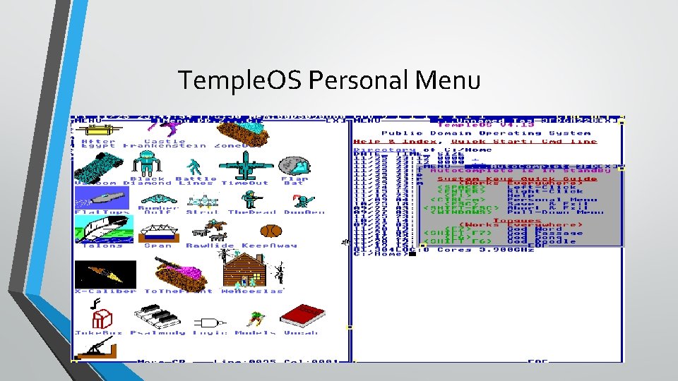 Temple. OS Personal Menu 