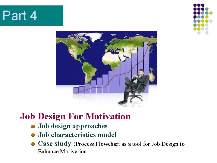 Part 4 Job Design For Motivation Job design approaches Job characteristics model Case study