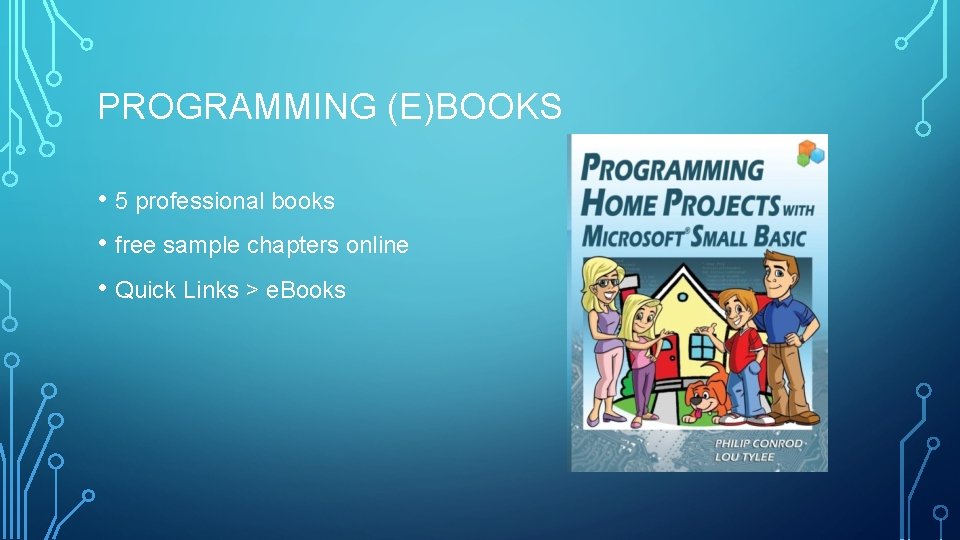 PROGRAMMING (E)BOOKS • 5 professional books • free sample chapters online • Quick Links