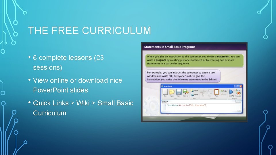 THE FREE CURRICULUM • 6 complete lessons (23 sessions) • View online or download