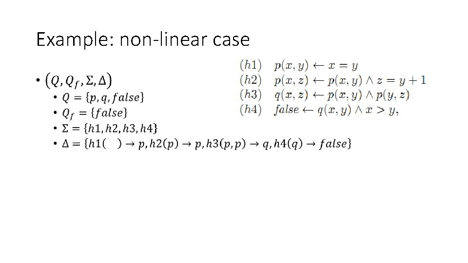 Example: non-linear case • 