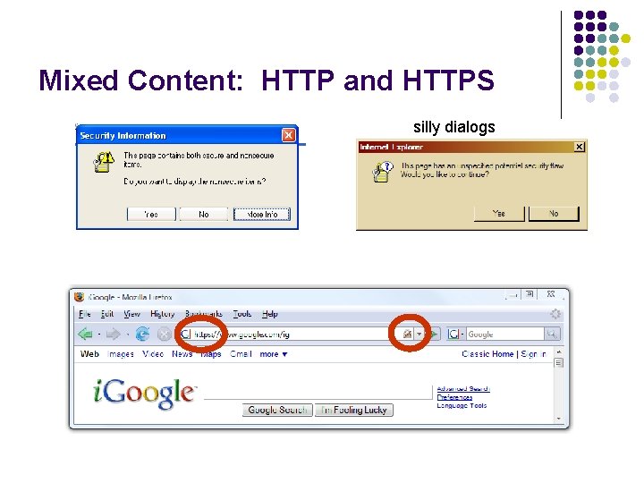 Mixed Content: HTTP and HTTPS silly dialogs 