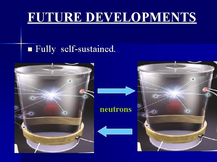 FUTURE DEVELOPMENTS n Fully self-sustained. neutrons 