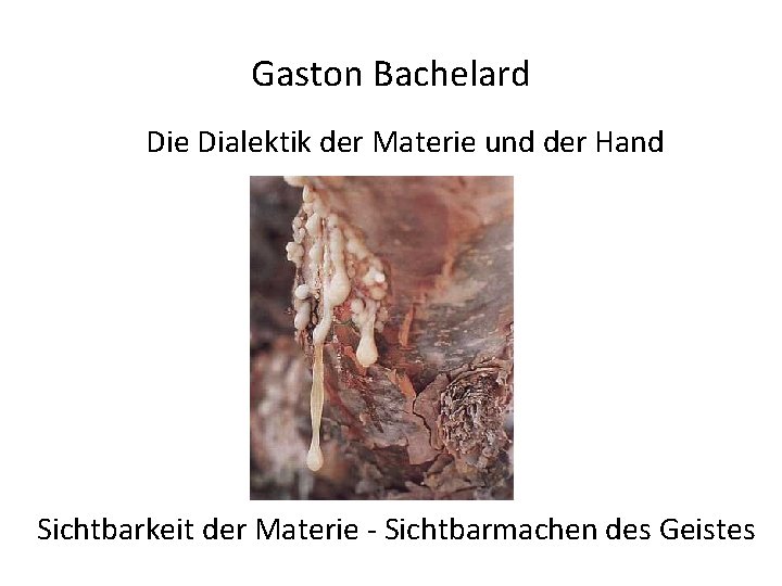 Gaston Bachelard Die Dialektik der Materie und der Hand Sichtbarkeit der Materie - Sichtbarmachen