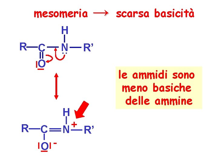 mesomeria → scarsa basicità H R C O N. . R’ H R C