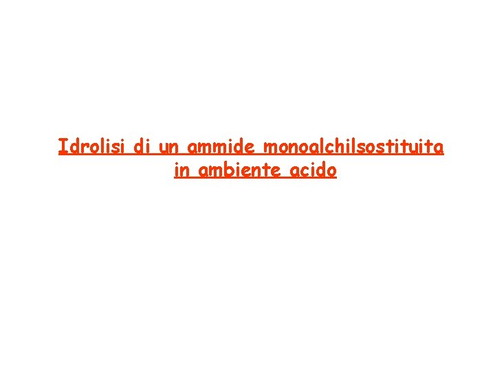 Idrolisi di un ammide monoalchilsostituita in ambiente acido 