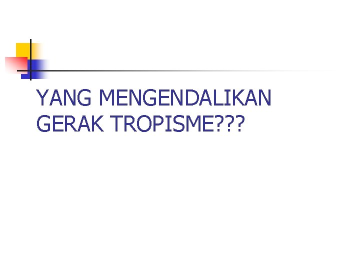 YANG MENGENDALIKAN GERAK TROPISME? ? ? 