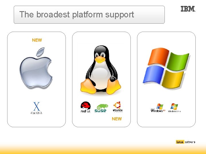 The broadest platform support NEW The broadest platform support NEW