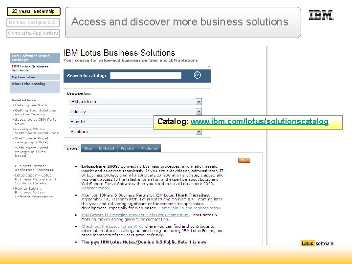20 years leadership Domino Designer 8. 5 Access and discover more business solutions Composite 20 years leadership Domino Designer 8. 5 Access and discover more business solutions Composite