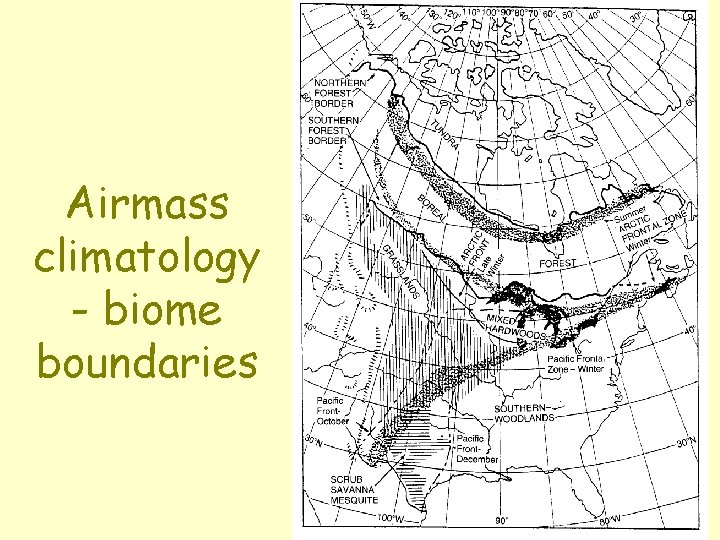 Airmass climatology - biome boundaries 